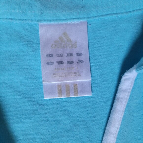 Adidas Light Blue Crop Top, Small, y2k, athletic, teal, 2000s - Picture 2 of 2